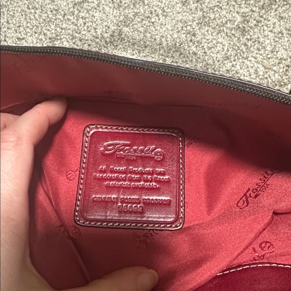 Vintage Fossil Leather Business Tote bag - Picture 2 of 6